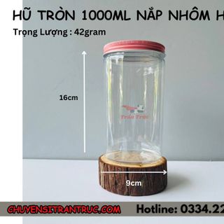 Hũ Nhựa PET Nắp Nhôm 1000ml