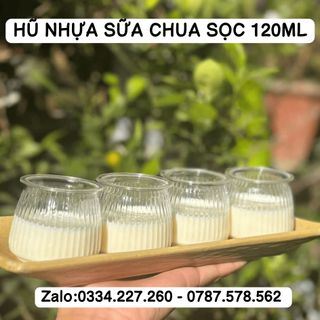 Hũ nhựa sữa chua sọc 120ml, hũ nhựa khía 120ml