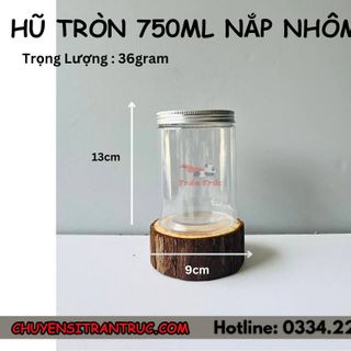 Hũ Nhựa PET Nắp Nhôm 750ml
