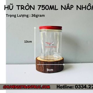 Hũ Nhựa PET Nắp Nhôm 750ml
