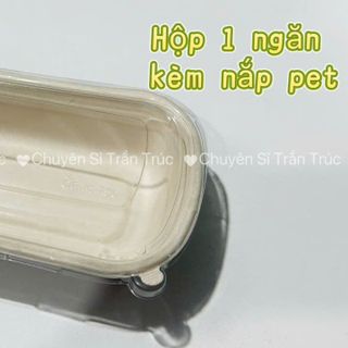 Hộp bả mía 1 ngăn kèm nắp pet