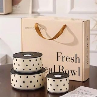 set 3 bát sứ chấm bi