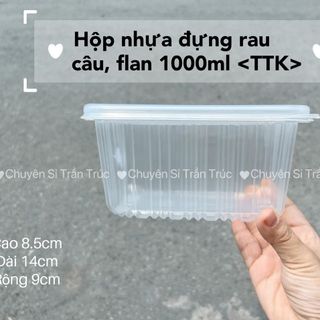 Combo 10 Hộp nhựa đựng rau câu 1000ml, hộp nhựa đựng kim chi TTK
