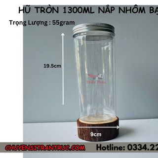 Hũ Nhựa PET Nắp Nhôm 1300ml