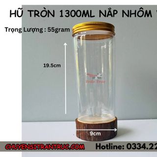 Hũ Nhựa PET Nắp Nhôm 1300ml