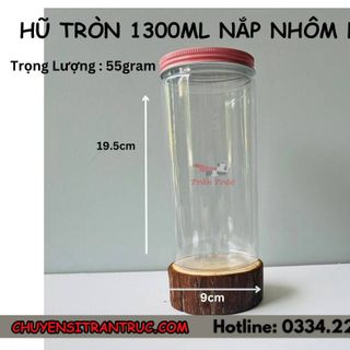Hũ Nhựa PET Nắp Nhôm 1300ml