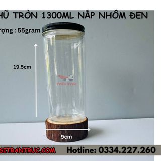 Hũ Nhựa PET Nắp Nhôm 1300ml