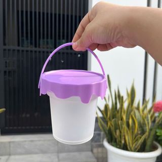 Xô nhựa 500ml nắp nhiều màu có quai xách (TQ)