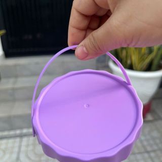 Xô nhựa 500ml nắp nhiều màu có quai xách (TQ)