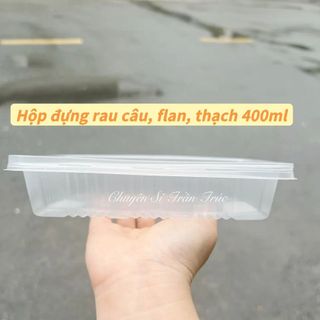 Combo 50 hộp nhựa đựng rau câu 400ml, hộp chữ nhật 1027