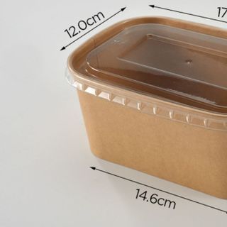 Tô giấy vuông 1000ml kèm nắp pet