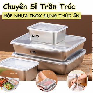 Hộp inox nắp nhựa SUS 304 ( nhỏ , lớn)