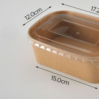 Tô giấy vuông 750ml kèm nắp pet