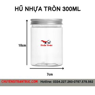 Hũ nhựa tròn 300ml nắp nhôm