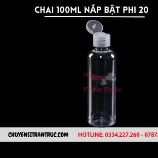 Chai nhựa PET 100ml nắp bật phi 20