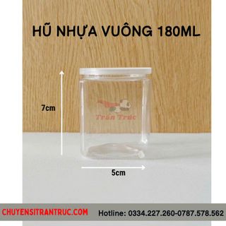 Hũ nhựa vuông 180ml