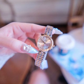 ĐỒNG HỒ NỮ CHÍNH HÃNG FUNMEI F2119 DÂY THÉP MẶT TRÒN KÍNH SAPHIRE ĐÍNH ĐÁ FULLBOX TEM