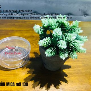 Hộp tròn đựng hạt điều mica 130