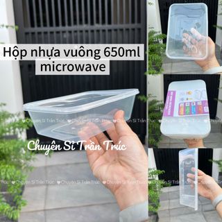 Hộp nhựa vuông 650ml microwave
