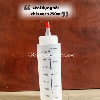 Chai nhựa đựng sốt 250ml đựng sốt có vạch chia