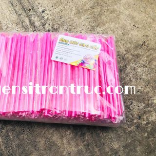 500gram ỐNG HÚT PHI 12 MÀNG BỌC màu hồng (200c)