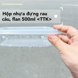 Combo 10 hộp nhựa đựng rau câu, flan 500ml ( TTK)