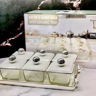 Khay 6 Hũ Mứt Thủy Tinh ( THÙNG 10B )