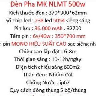 ĐÈN PHA MẮT NGỌC NLMT 500W TT-DKMK500