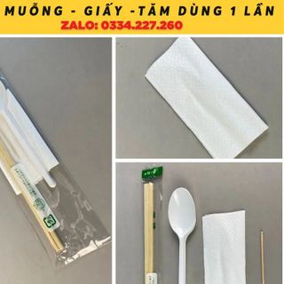 Combo Đũa - Muỗng -Khăn- Tăm Dùng 1 lần cao cấp