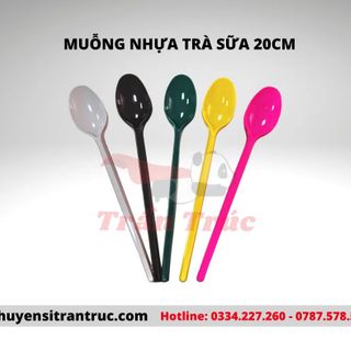 50 Muỗng nhựa trà sữa 20cm ( không bọc màng)