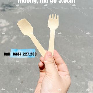 Set 100 muỗng/ nĩa gỗ size 10.5cm - thùng 2000c
