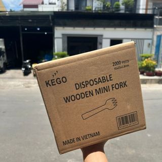 Set 100 muỗng/ nĩa gỗ size 10.5cm - thùng 2000c