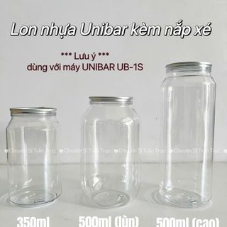 Lon nhựa nắp nhôm Unibar - 500ml (Cao)