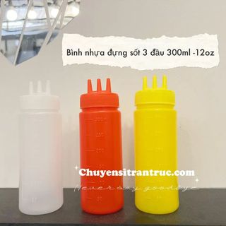 Bình Nhựa Đựng Sốt 3 Tia 300ml - 12oz