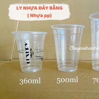 50 Ly Nhựa PP Đáy Bằng 360/500ml/700ml