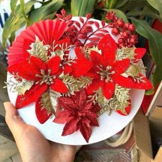 Set hoa quạt  trang trí tết, phụ kiện trang trí giỏ quà tết tiện lợi. Thùng 100set ( HÀNG GIÁ TẬN XƯỞNG )