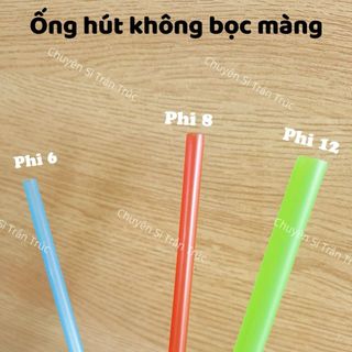500gram Ống hút không bọc màng đủ màu các size 6,8,12