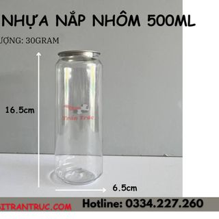 Lon nhựa trà sữa 500ml nắp nhôm