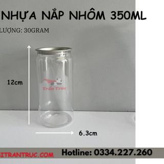 Lon nhựa trà sữa 350ml nắp nhôm