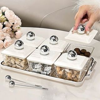 Khay 6 Hũ Mứt Thủy Tinh ( THÙNG 10B )