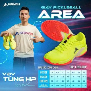 Kaiwin Giày Thể Thao Kaiwin Pickleball Area Chính Hãng - Cầu Lông, Tennis Và Chạy Bộ - Đế Mềm Và Miếng Lót Thông Hơi