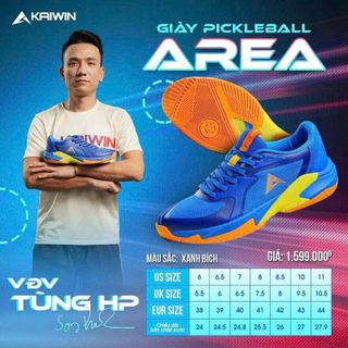 Kaiwin Giày Thể Thao Kaiwin Pickleball Area Chính Hãng - Cầu Lông, Tennis Và Chạy Bộ - Đế Mềm Và Miếng Lót Thông Hơi