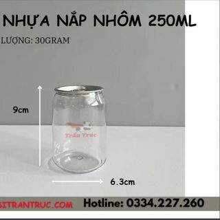 Lon nhựa trà sữa nắp nhôm 250ml
