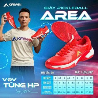 Kaiwin Giày Thể Thao Kaiwin Pickleball Area Chính Hãng - Cầu Lông, Tennis Và Chạy Bộ - Đế Mềm Và Miếng Lót Thông Hơi