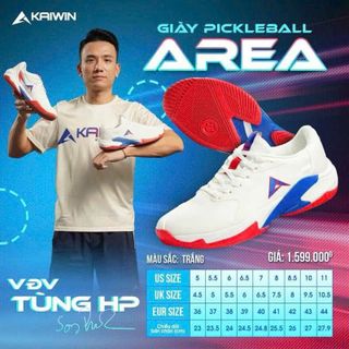 Kaiwin Giày Thể Thao Kaiwin Pickleball Area Chính Hãng - Cầu Lông, Tennis Và Chạy Bộ - Đế Mềm Và Miếng Lót Thông Hơi
