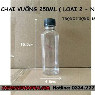 Chai nhựa vuông 250ml - New
