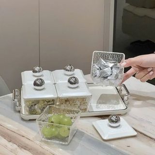 Khay 6 Hũ Mứt Thủy Tinh ( THÙNG 10B )