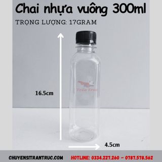Chai Nhựa Vuông 300ml