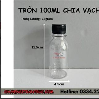 Chai nhựa tròn 100ml chia vạch
