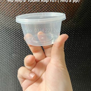 50 Hộp đựng nước chấm, gia vị, Hũ nước sốt tròn 100ml 200ml nắp rời